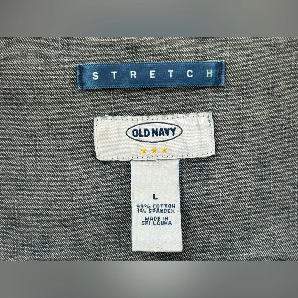 Old Navy Medium Washed Cropped Stretch Denim Trucker's Jacket, Women's Size L - Picture 11 of 13